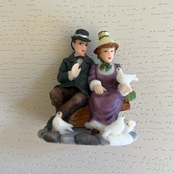 Other - O’Well’s Christmas Village Accessory Resin Figurine - couple with Birds